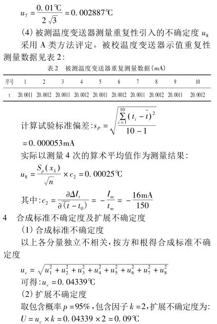 合成標(biāo)準(zhǔn)不確定度及擴展不確定度