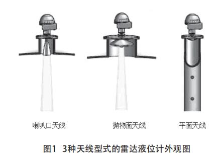 3種天線型式的雷達(dá)液位計外觀圖